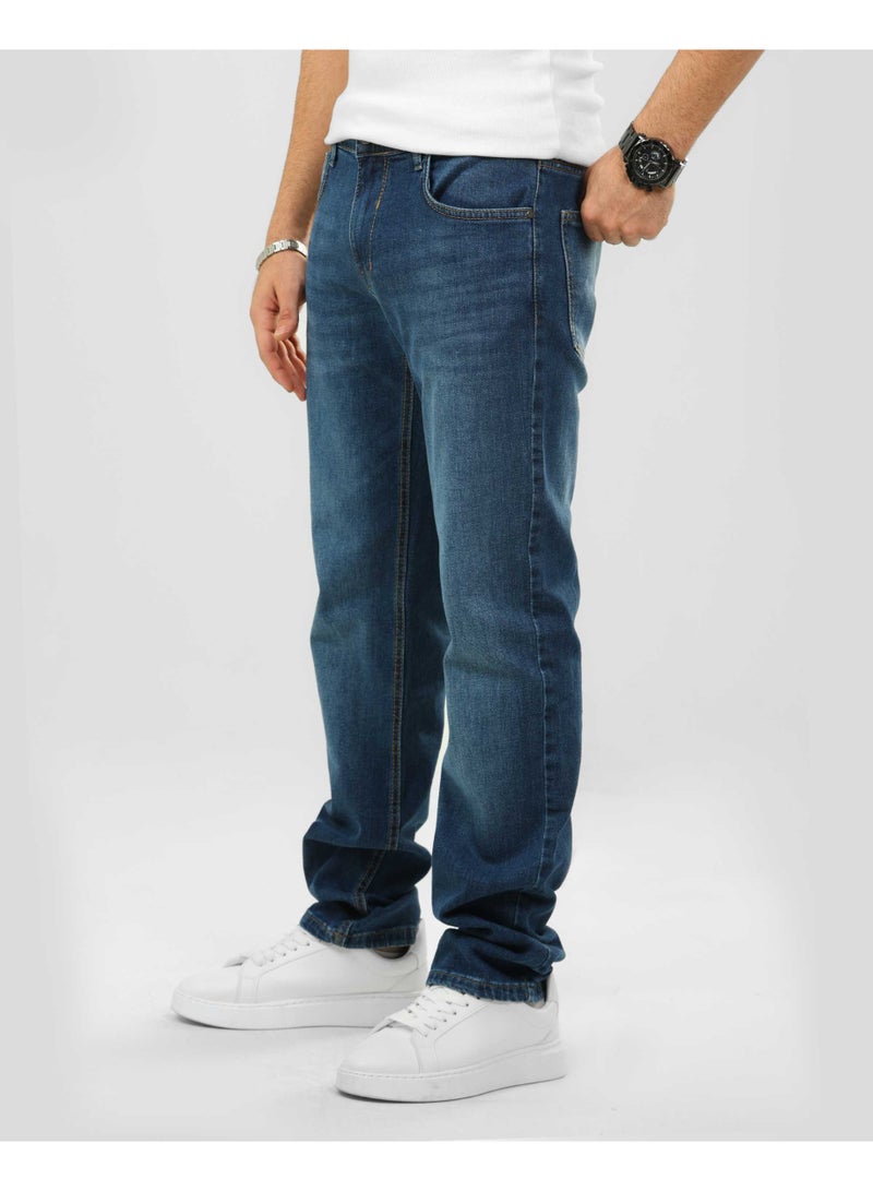 دوت جينز رجالي قصة مستقيمة بخامة مرنة (ليكرا) - Image 3